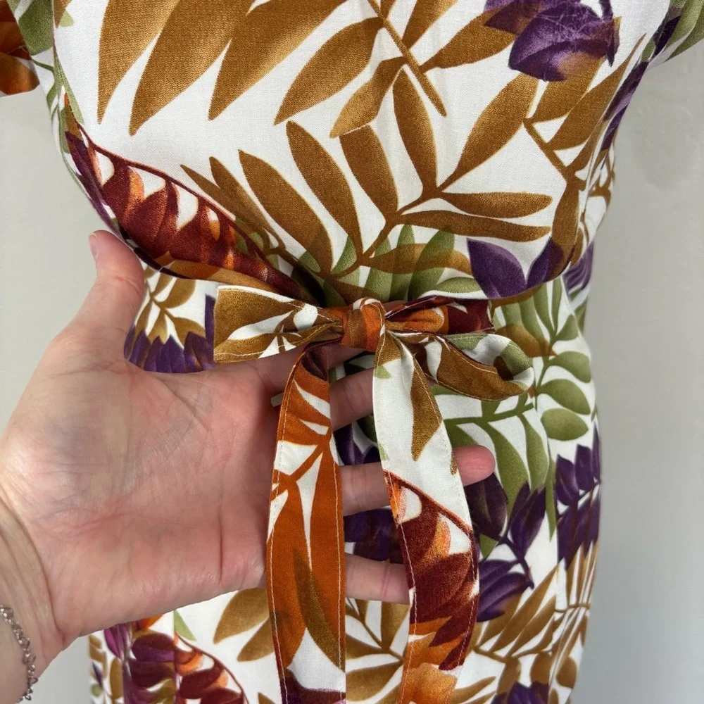 Jennifer Moore Maxi Dress Sz M Floral‎ Print Fit & Flare Tradwife Vintage Modest